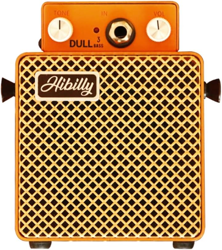 HiBilly Dull3 Full-Metal Mini Bass Amplifier, Rechargeable 3W Pocket Micro Amp with Clean/Overdrive/Distortion Modes, 3" Speaker, 1200mAh Battery - Image 1